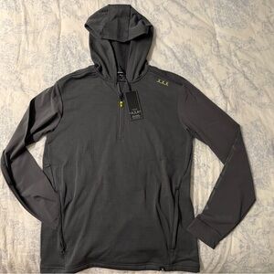 Bauer Dark Gray Hooded Half-Zip Pullover with Yellow Accents